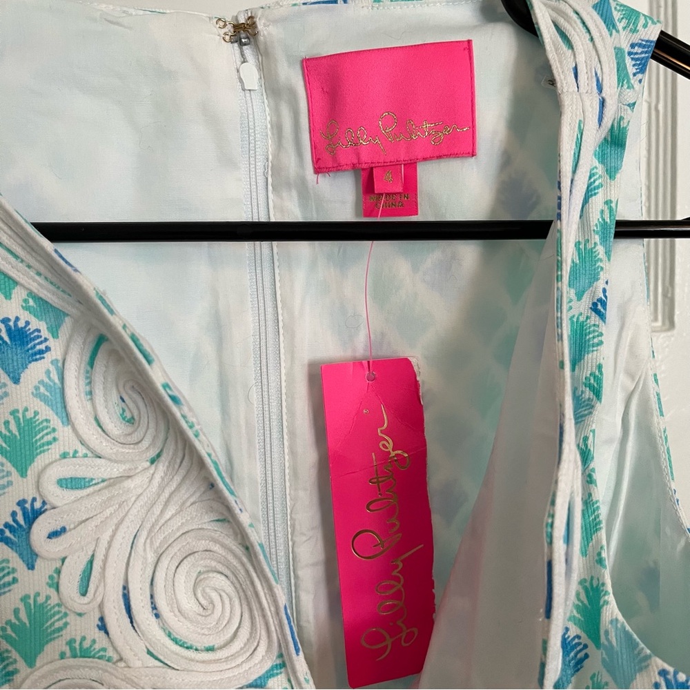 NWT Lilly Pulitzer Gabby Stretch Shift Bondi Blue Scuba Doo 4 - Picture 3 of 7